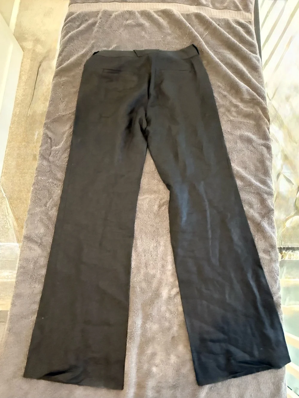 J. Crew Black Wide-Leg Linen Blend Trousers city fit